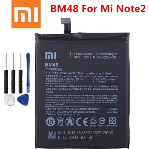 Original Phone Battery for Mi Note2 Battery Xiaomi Mi Note 2 BM48 Batteries Bateria for Xiaomi Note2 + Gift Tools