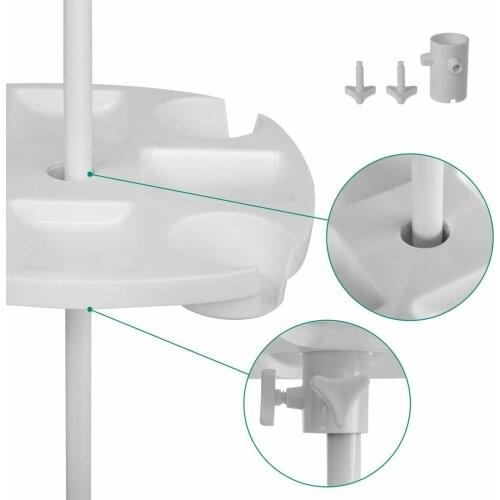 Outdoor Beach Umbrella Table Tray Snack Drink Holder with Towl Hats Hanging Hook for Beach Patio Garden White