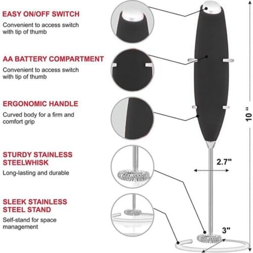 Hot Chocolate Milk Frother Handheld Whisk Frothy Blend Whisker Foam Maker