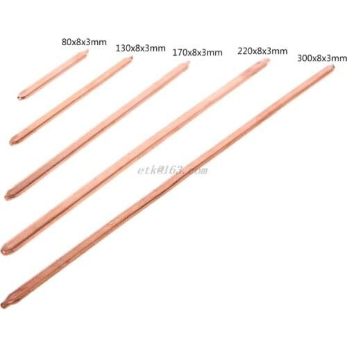80/130/170/220/300mm Pure Copper Tube Flat Heatsink Cooler For Laptop Notebook