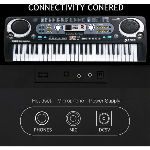 Portable Keyboard Piano 61 Keys Digital Music Key Board with Microphone EU Type