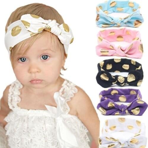 Baby girl headband Infant hair accessories clothes band bows Dot Tie newborn Headwear tiara headwrap hairband Gift Toddlers