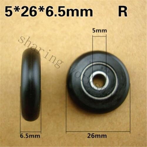 5x26x6.5mm nylon bag plastic pulley 625RS bearing coated POM pulley plastic bearing pulley windows nylon small wheel