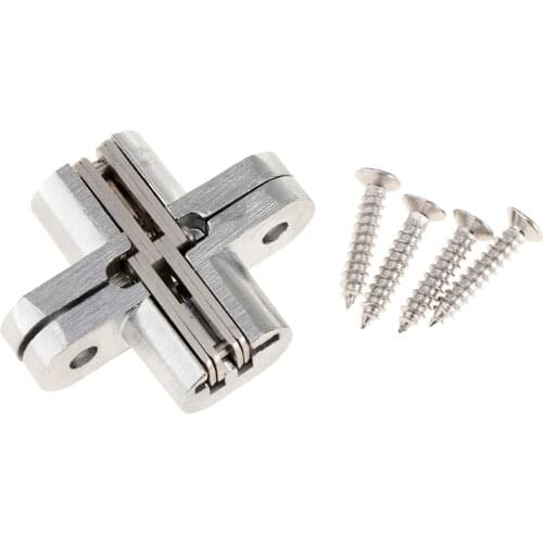 Heavy Duty Metal Hidden Cross Door Hinges Cabinet Cupboard Wardrobe Hinges