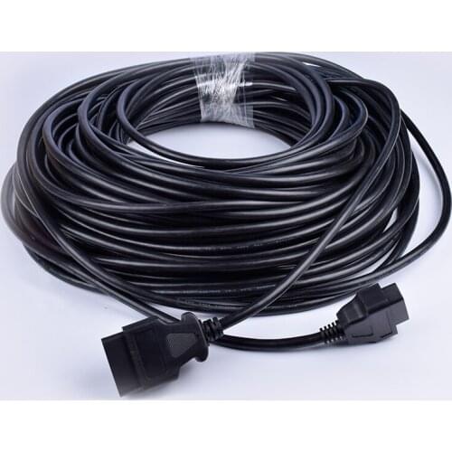 Ultra-long car OBD2 male pair female extension line OBD cable shielding ribbon braided wire anti-jamming