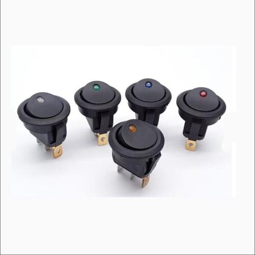 LED miniature Rocke Switch ON-OFF Rocker Switch KCD1-8-101EN With lamp red yellow blue green 20MM Cat eye switch