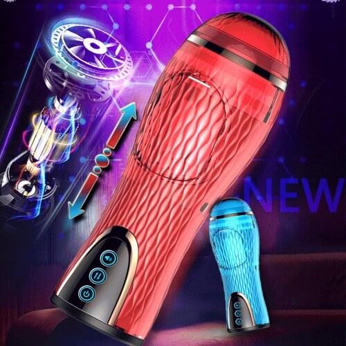 Vibrator for Men Realistic Pussy Vagina Adult Product For Men Intimate Goods Automatic Telescopic Sucking Voice Masturbation Cup