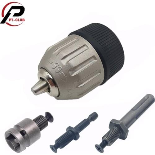 0.8-10mm 3/8"-24UNF Self-locking Keyless Drill Chuck Self Tighten 3/8" Chuck Adaptor For SDS Hex Impact Wrench Conversion