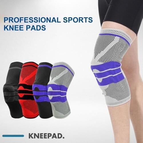 1Pc Basketball Running Silicone Padded Knee Pad Support Brace Patella Protector Strong Compression Protection Sport Pads
