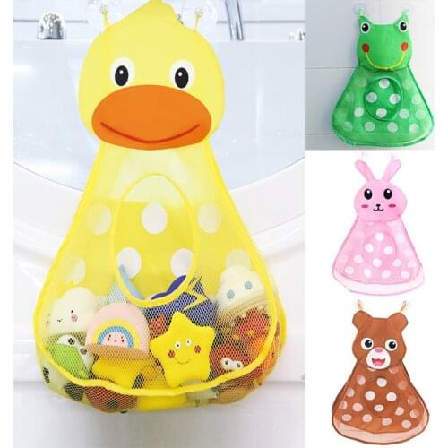1PC Cartoon Toy Storage Pocket Mesh Bathroom Wall Suction Baby Kids Toy Organizer Net Toiletries Gadgets Pouch