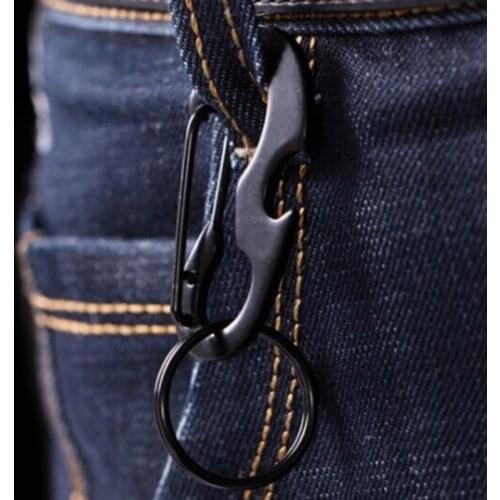 1Pc Bottle Opener Keychain Ring D Shape Buckle Clip Outdoor Camping Carabiner