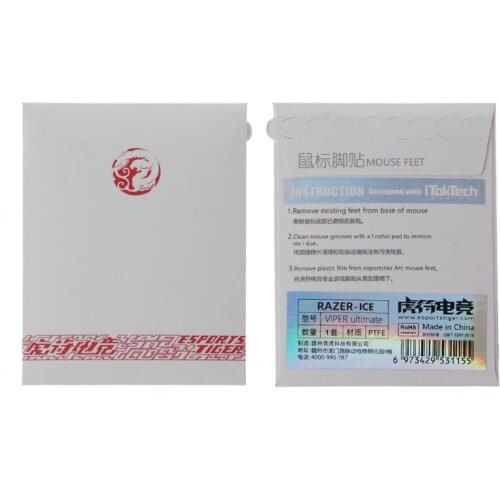 1 Pack Esports Tiger Gaming ICE Version Mouse Skates Mouse Feet for RAZER VIPER Ultimate Mouse White Glides Curve Edge