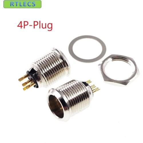 10 pcs 4 position Mini XLR connector Panel Mount Receptacle Male Pins 4 Pin circular Connector straight Solder PCB
