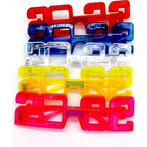 10pcs LED Glowing Light Glasses 2022 Eye Wear Birthday Party for Boy Girl Adult New Year Neon Party Night Bar Club Accessories
