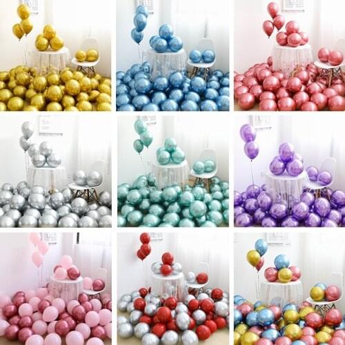 100pcs 10inch Gold Silver Chrome Metallic Latex Balloons Inflatable Helium Balloon Wedding Decorations Birthday Party Supplies