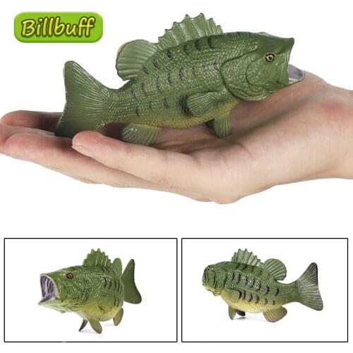 11cm Simulation Ocean Animal Solid ABS Action Model Sea Bass Figures Collection Educational Toy Doll for Children Ornament Gift