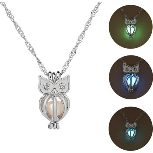 2019 Glow In The Dark give out light Necklace Lantern shape Pendant Necklace coppery Jewelry Women Gifts Gem Accessories