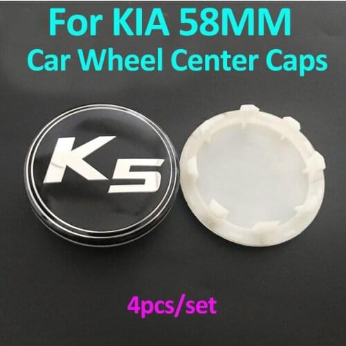4pcs/set Car Styling Wheel Center Hub Caps Covers 58MM 5.8CM ABS Auto Rim Emblem Accessory Black Gray Silvery For K2 K3 K5