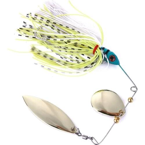 4pcs 17g Artificial Fishing Hooks Lures Topwater Sequin Blade Fishing Lures Silicone Skirt Swim Jigs Baits