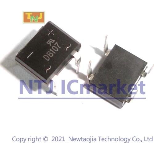 50 PCS DB107 DIP-4 DB-107 1000V 1A BRIDGE RECTIFIER