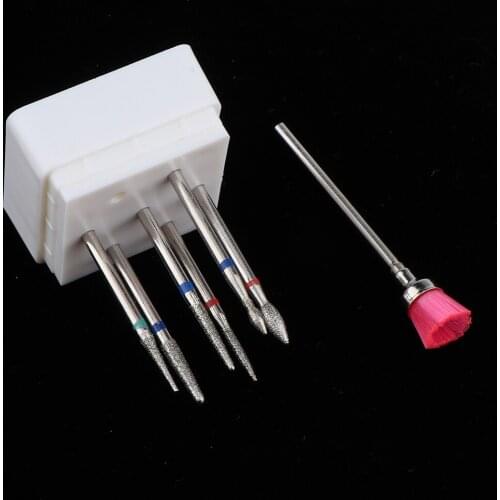 6pc Nail Art Sanding Drill Bits Bit&Brushes Electric Cuticle Removal