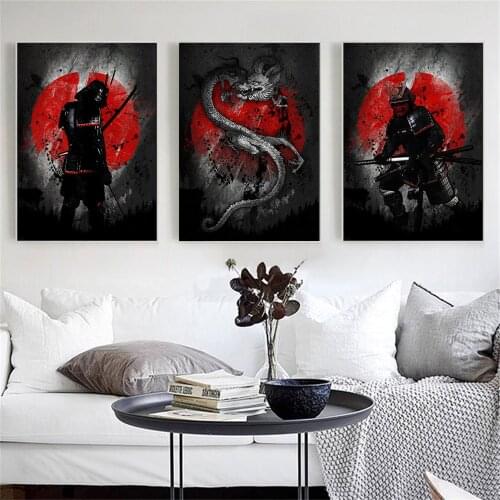 Abstract Japanese Ninja and Samurai Posters and Prints Modern Wall Decoration Portrait Pictures for Living Room Home Decor