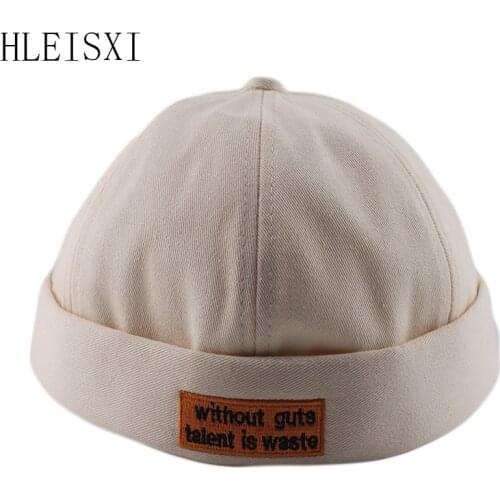 New Adult Korea Hip Hop Men Summer Beanies Fashion letter Retrol Dome Nylon Fastener Tape Outdoor Caps Hat Sale