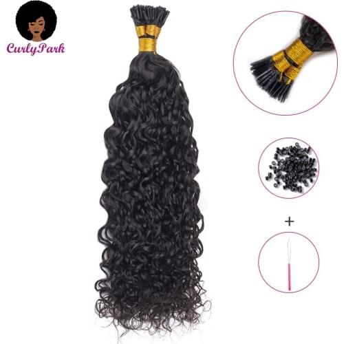 CURLYPARK Best Hair Extensions Loose Curly I Tip Hair Extensions Human Hair Curly Fusion Hair Extensions for Black Women