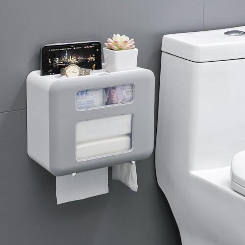 Multifunction Toilet Paper Holder Waterproof Dust-proof Paper Towel Holder Practical Bathroom Accessories Holder For Paper Towel
