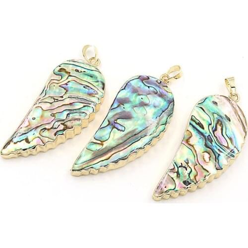 DoreenBeads Abalone Shell Pendants Zinc Alloy(Lead Nickel Safe) Silver Color Half Moon Multicolor Necklace 5.4cm x 2.4cm, 1Piece