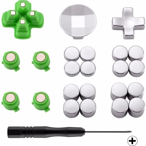 Magnetic Metal Bullet Buttons Adjustable D-pad Dpads Repair Kit for PS4 Game Controller all Models (23 in 1)