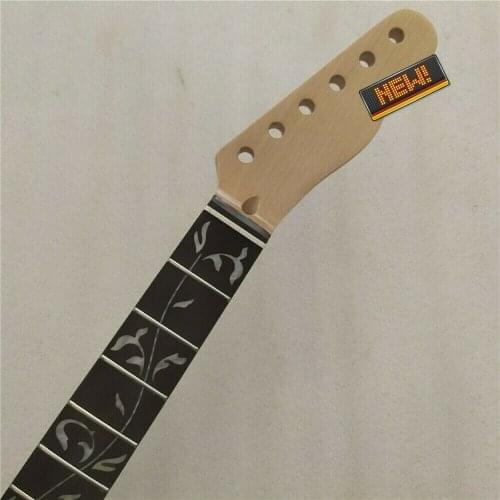 Electric Guitar Neck Maple 22 Fret Rosewood Fingerboard Vine Inlay Gloss