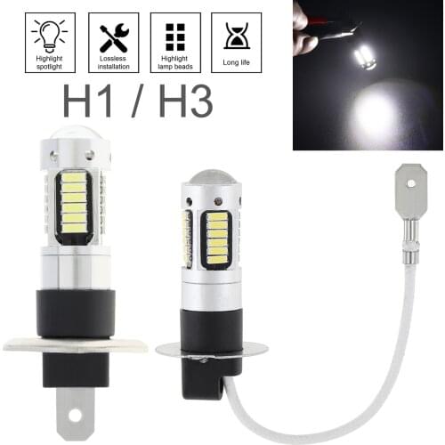 H1 H3 Canbus Super Bright LED Bulb Car Fog Light Headlight 4014 30SMD 12V 6000K Running Light Auto Motorcycle Lamp for Car SUVs