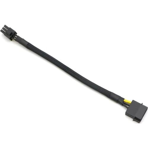 20pcs/Lot IDE Molex 4Pin to PCI-E 6Pin Power Adapter Cable