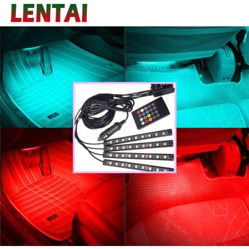 LENTAI 1Set Car LED Atmosphere Lights 12V RGB LED Lamp Strip For BMW E46 E60 Ford focus 2 Mazda 3 Volkswagen Polo Golf 4 Skoda