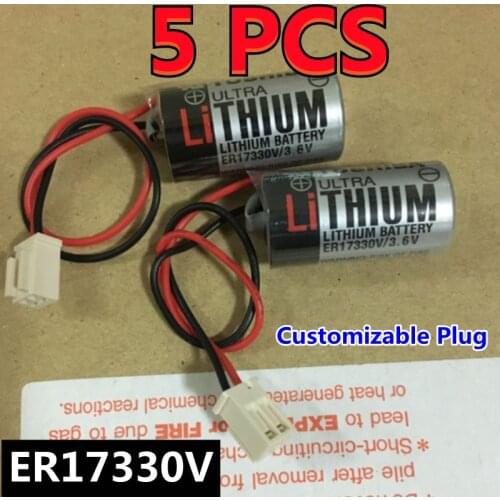 5PCS Original NEW For TOSHIBA ER17330V R13ZA00600300K 3.6V Lithium Battery With Connector For Epson C3 Series Customizable Plug