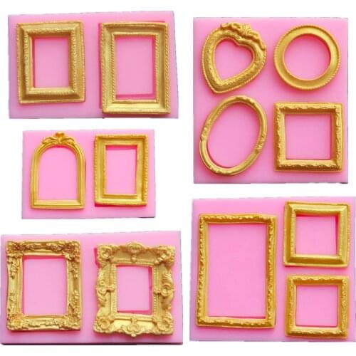 Luyou DIY mirror/picture frame modelling 3D silicone mold cake decoration mold fondant mold FM1092