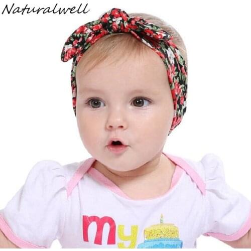 Naturalwell Baby Kids Girls Headwraps Child girls Bohemia Rabbit Ears Hairband Turban Knot Headband Hair Band Accessories HB498D