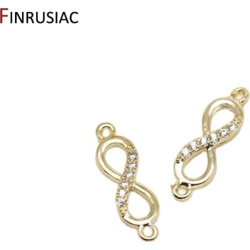 Small Infinity Connectors Pendants For Jewelry Making, 14K Gold Plated Infinity Charms Accessories DIY Jewellery