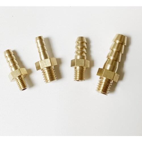 5pcs M4 M5 M6 M8 Metric Male Thread To 3mm 4mm 5mm 6mm Hose Barb Mini Brass Pipe Fitting Connector Adapter