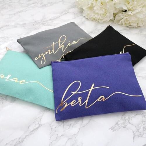 Personalized Travel Makeup Bag Bridesmaid Makeup Bag Custom names Monogram Makeup Bag -Cosmetic Bag Bridesmaid Gift Pouch