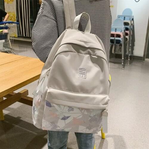 Campus Embroidery Backpack Student Waterproof Women Backpacks 2020 Female School Bags for Teenger Girls Harajuku College Simple