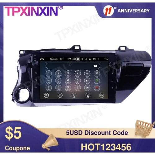 For Toyota Hilux 2016-2018 Touch Screen 6+128GB Android 10 GPS IPS Car Multimedia Tesla Player Head Unit Audio Radio Navigtion