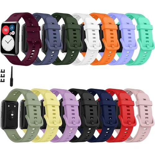 Silicone Strap Watch Band for Huawei Watch Fit TIA-B09 Wristwatch Strap Bracelet Belt