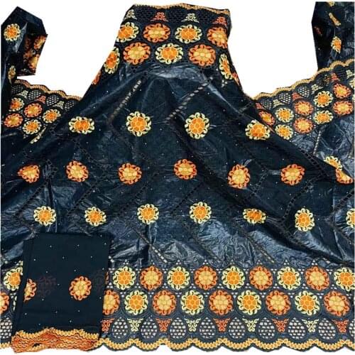 SJ Lace 2021 New arrival African Bazin riche Fabric with Stones Embroidery French Basin Riche Nigerian Material h3-29