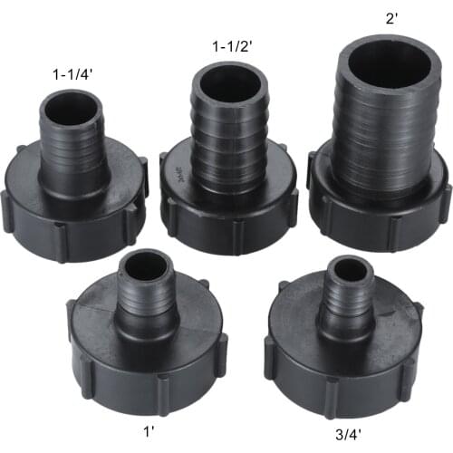 IBC Water Tank Hose Connector Plastic Adapter Screw Cap S60x6 Coarse Thread 3/4", 1", 1-1/4", 1-1/2", 2" 19/25/32/38/50mm Garden