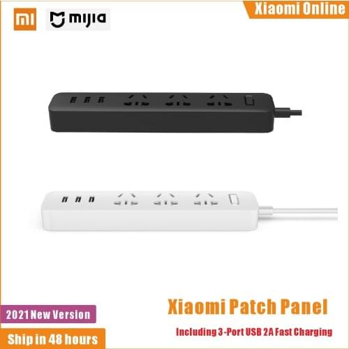 Xiaomi power strip With 3 USB Extension Socket Plug Fast Charging Power Multifunctional Strip 10A 250V 2500W plug patch board