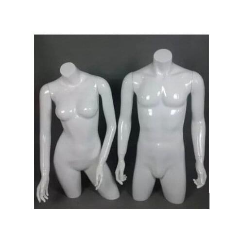 Top Level Manufacturing Technology Upper Body Manikin Gloss White Mannequin On Sale