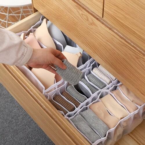 6/7/11Grid Wardrobe Finisher Fold Bra Storage Box Partition Underwear Socks Finisher Fold Drawer Tie Separator