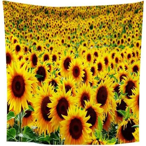 Sun Flower Printed Wall Tapestry Living Room Bedroom Tapestry Bohemian Hippie Tapestries Cloth Decor Wall Hanging Carpet